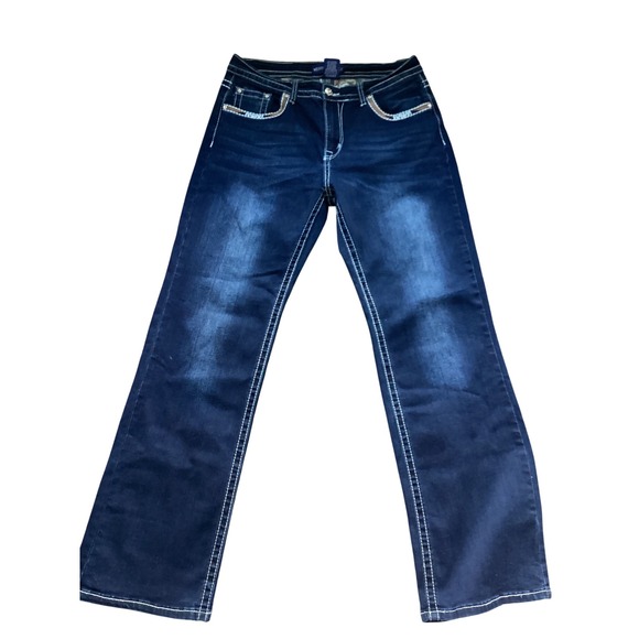 Westfield Eagle Embellished Flare/Rhinestone Denim Jeans – Bootcut / Y2K Style - Picture 1 of 8